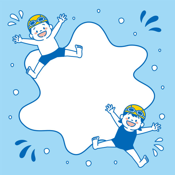 游泳学校广场网旗插图图片下载