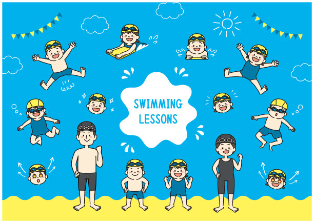 儿童游泳课插图图片下载
