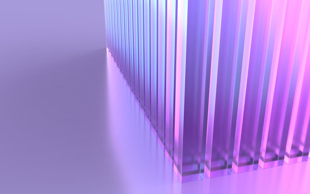 摘要一个水晶玻璃立方体的三维插图图片下载