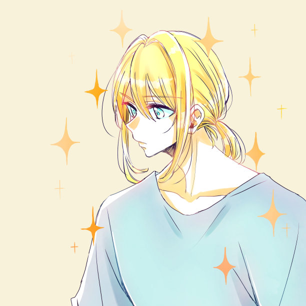 英俊的男人，金色的长发图片下载