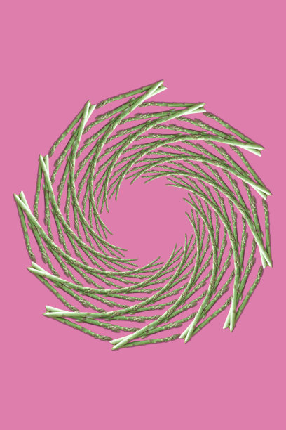 芦笋在粉红色背景上的创意摄影图片下载