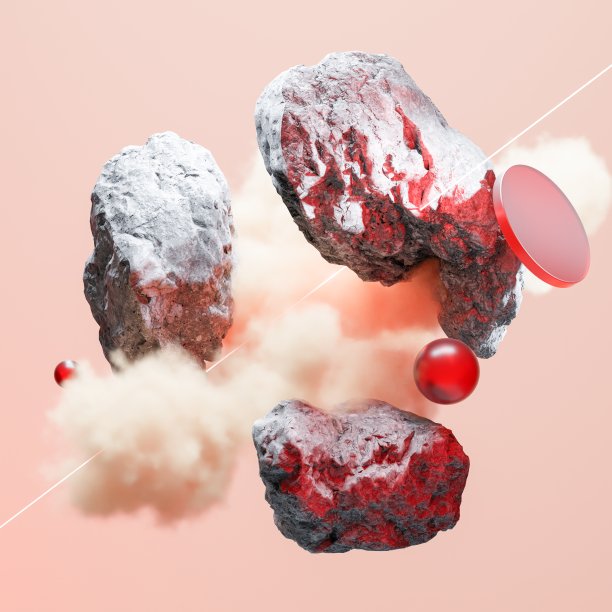 3d渲染，抽象背景与岩石图片下载