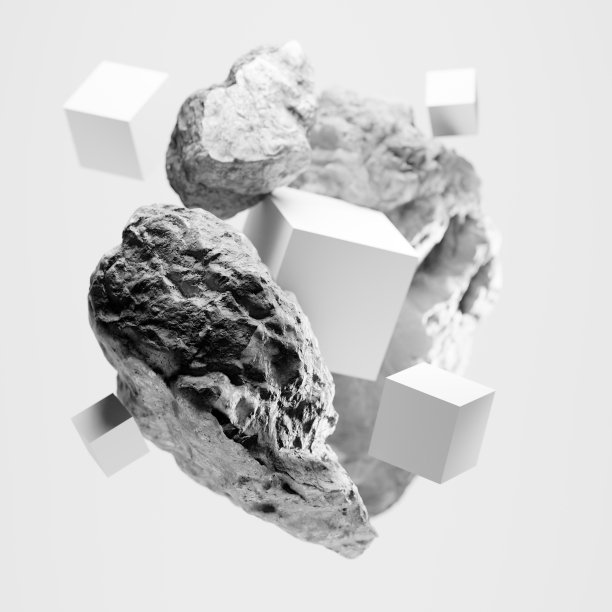 3d渲染，抽象背景与岩石图片下载