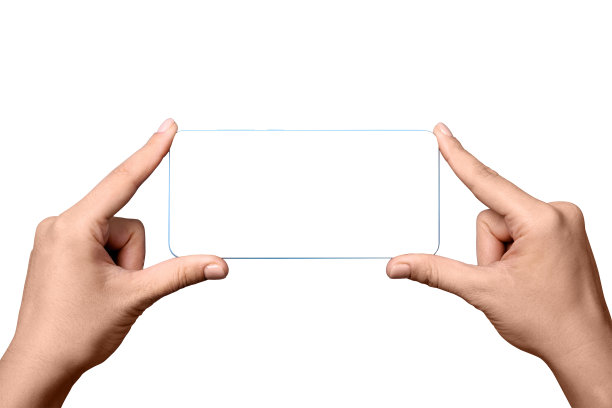 手持白色空白屏幕的手机，隔离在白色背景上图片下载