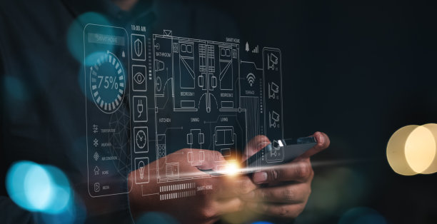 智能家居，未来主义，互联网，屏幕，控制，创新，物联网，智能，助理，仪表板。图片下载