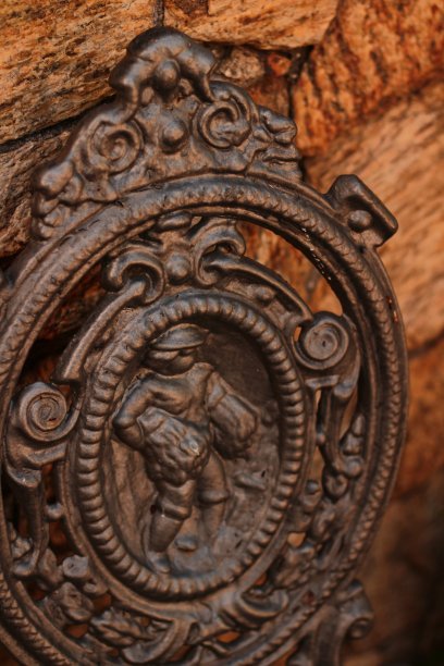 复古灰铁椅图片下载