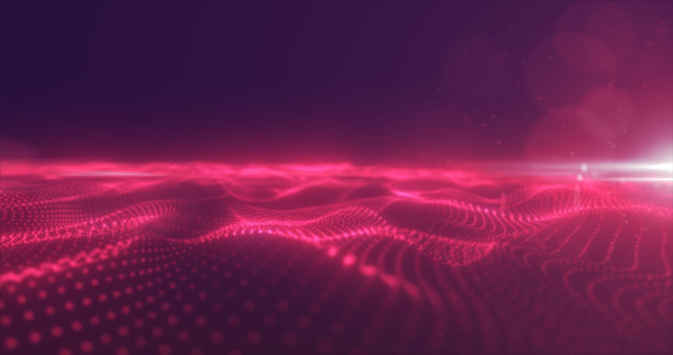 抽象的红色能量表面与魔法波的粒子和点与模糊和发光抽象背景的防御图片下载