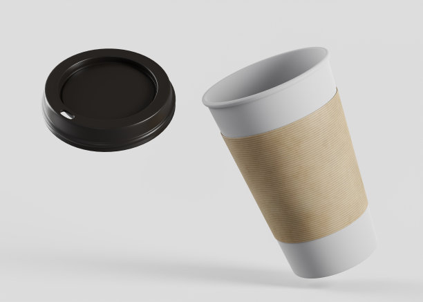 白色背景的白色咖啡纸杯图片下载