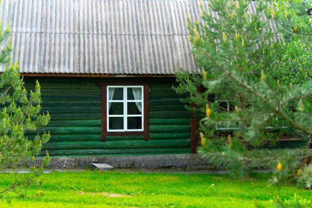 森林里的木屋。图片下载