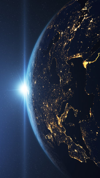 从太空看欧洲和地球图片下载