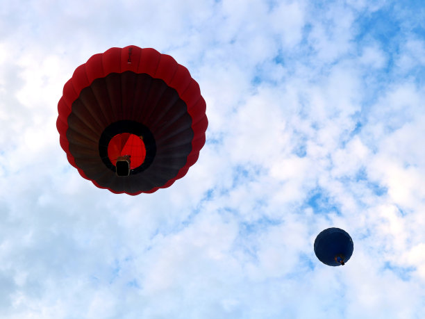 从下面看五彩缤纷的热气球图片下载