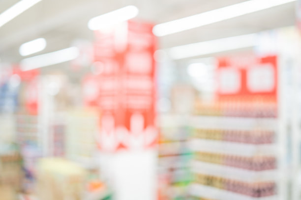 商店内部模糊不清。软焦点背景图片下载