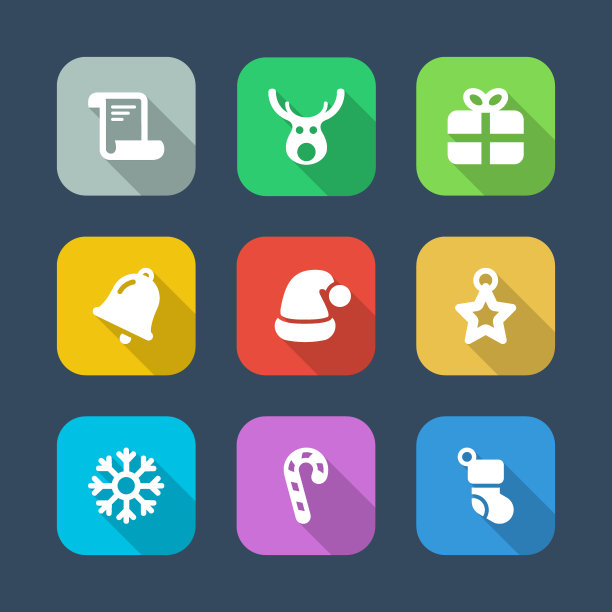 扁平圣诞图标2图片下载