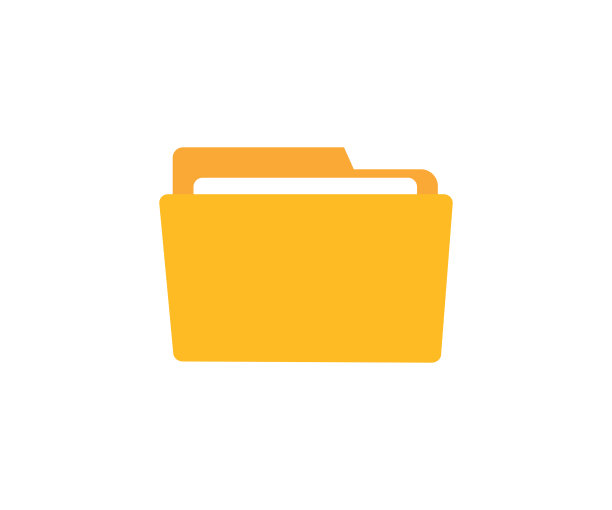 文件夹扁平图标标志。文件夹与文件。平面打开文件夹图标集的纸设计。文档图标矢量设计和说明。图片下载