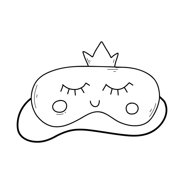 睡觉时戴口罩。矢量插图。涂鸦风格。图片下载