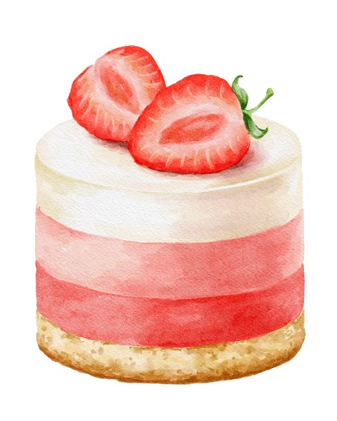 草莓圆饼食品插图。图片下载