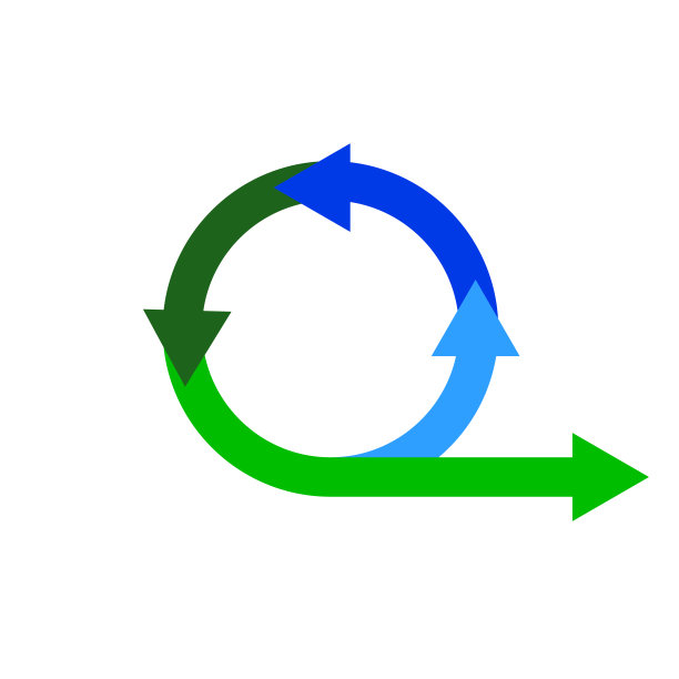 彩色的圆角箭头。箭头运动圈。矢量插图。股票的照片。图片下载