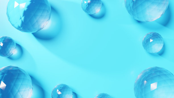 3 d演示。空间采用多个球形透明玻璃。可用空间。(俯视图)(水平视图)图片下载