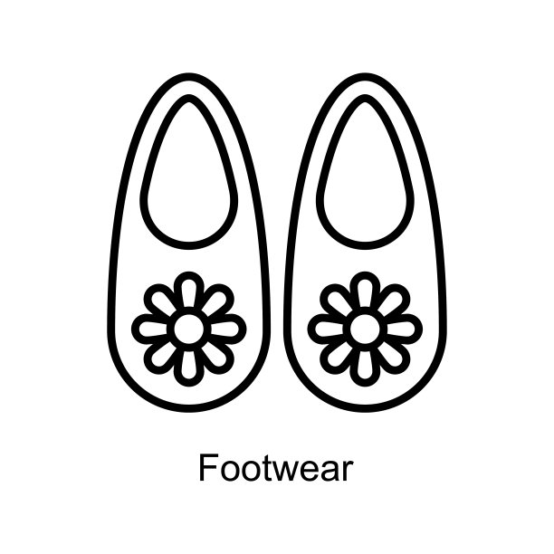 鞋类轮廓图标设计插图。艺术和工艺符号在白色背景EPS 10文件图片下载
