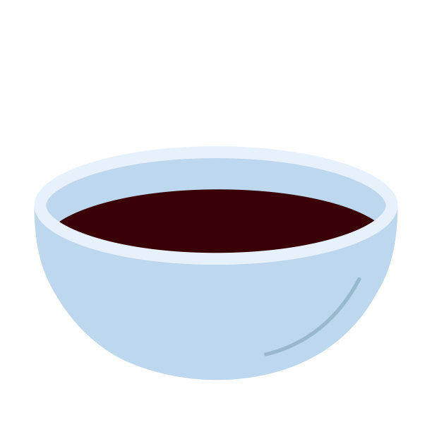 碗里放酱油。传统的亚洲酱。手绘彩色平面矢量插图隔离在白色。图片下载
