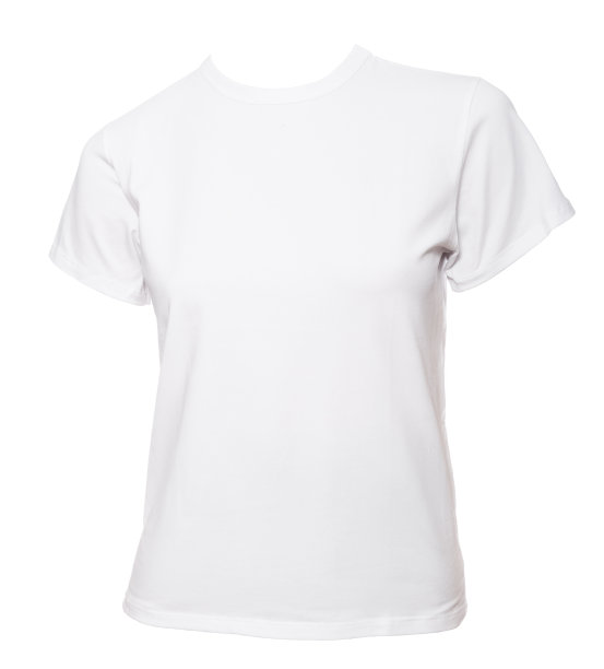 白色短袖棉质t恤模板上的女性人体模型孤立在白色图片下载