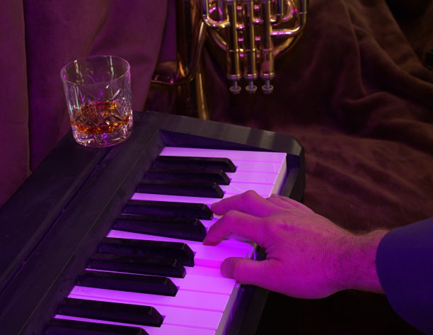 在爵士俱乐部弹钢琴图片下载