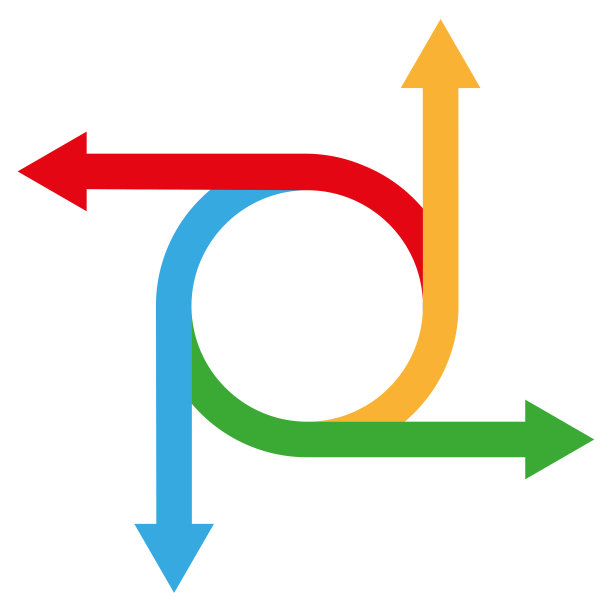 彩色的圆角箭头。箭头运动圈。矢量插图。股票的照片。图片下载