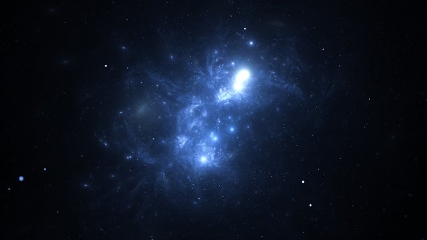 宇宙在太空中的形成，行星和星系的诞生。太空中的星团和星云。星系碰撞。三维渲染图片下载