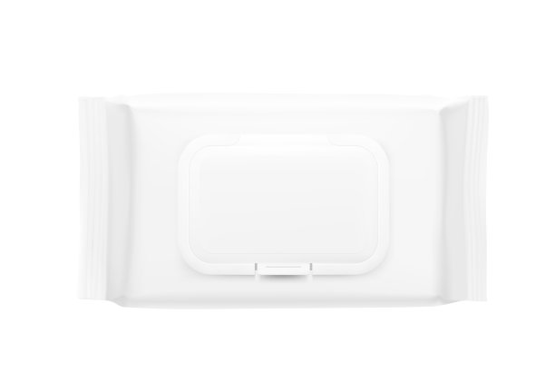 现实湿巾流包模型。矢量插图隔离在白色背景上。图片下载