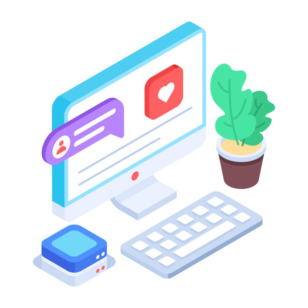 社交媒体等距图标图片下载