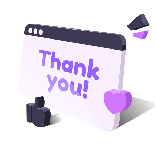 谢谢你！3d电脑屏幕模型，感谢，喜欢，和心。图片下载