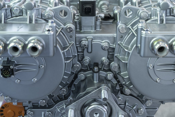 现代汽车发动机的特写视图与细节。图片下载