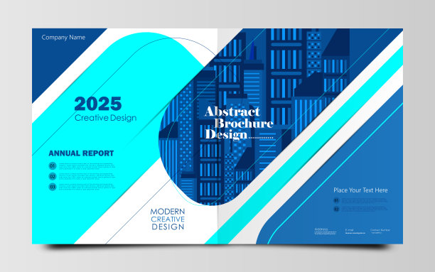 年度报告宣传单设计模板，宣传单展示，书籍封面。A4尺寸布局图片下载