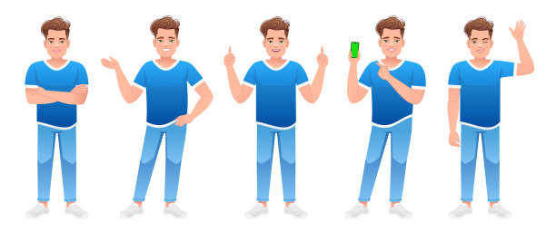 那个人双臂交叉站着，手里拿着电话，指着什么东西，挥舞着他的手。图片下载