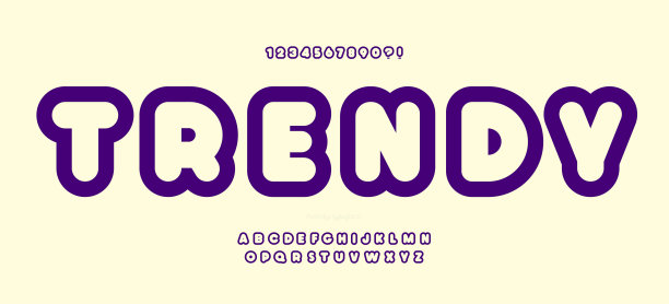 字体矢量时尚粗体线条风格现代排版图片下载