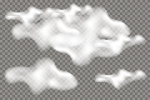 透明背景上的现实云。云的照片。矢量插图。图片下载