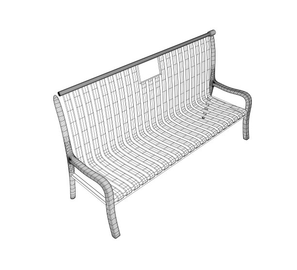 线框矢量工作台隔离。白色背景上的木凳。公园长凳隔离在一个白色的背景，锻铁长凳，户外长凳矢量插图线框图。3 d图片下载