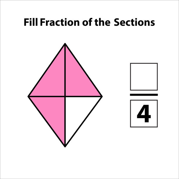 将其分成片的部分。分数矢量平面轮廓图标。孤立在白色背景上。插图。填充形状3乘4矢量图像的分数图片下载