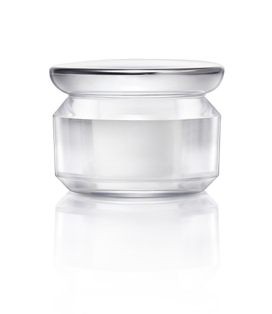 空白包装清楚化妆品面霜罐隔离在白色背景图片下载