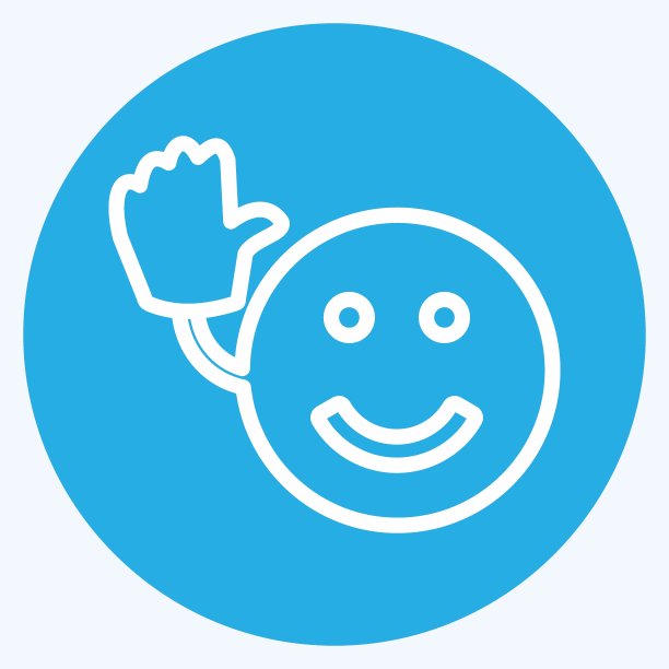 图标表情符号再见。适用于表情符号。蓝眼睛的风格。简单的设计可编辑。设计模板向量。简单的符号说明图片下载