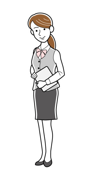 女商人拿着一台白色背景的平板电脑图片下载