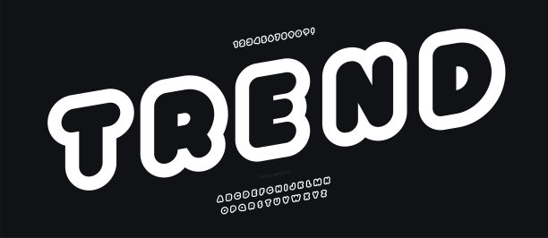 字体矢量现代粗体线条风格时髦的排版图片下载