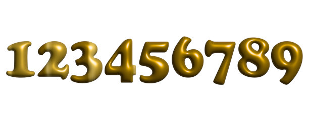 黄金气球数字3d渲染图片下载