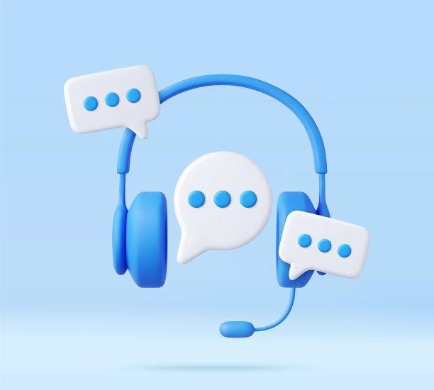 3D热线耳机支持服务。图片下载