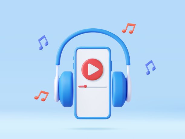 3d耳机和智能手机图片下载