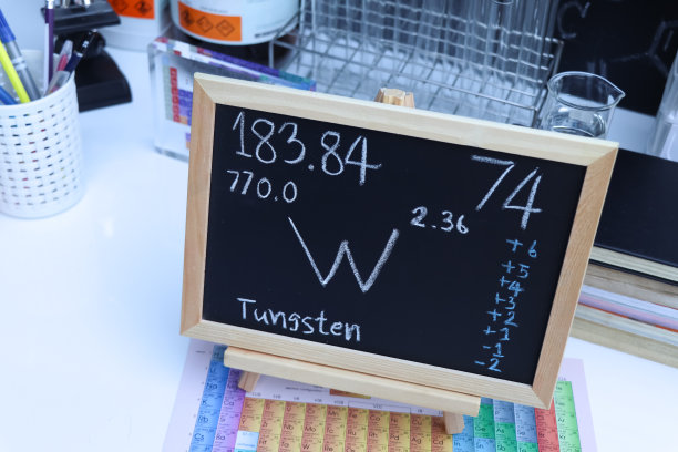 黑板上的钨和化学结构式符号图片下载