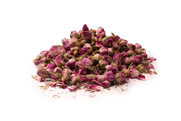 在白色背景上孤立的干茶蔷薇。图片下载