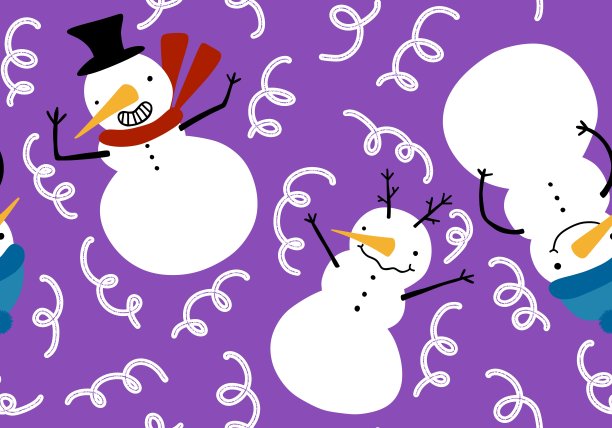 冬季圣诞无缝图案包装纸图片下载