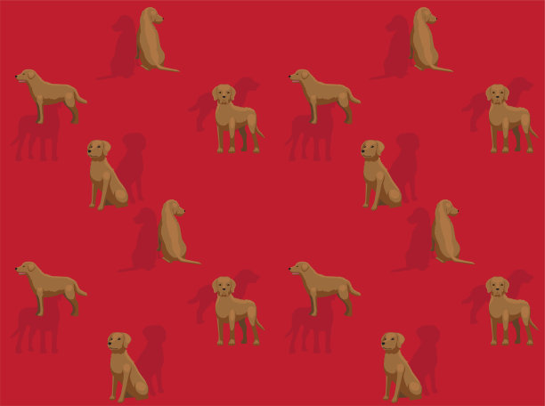 狗切萨皮克湾猎犬可爱的卡通姿势无缝壁纸背景图片下载