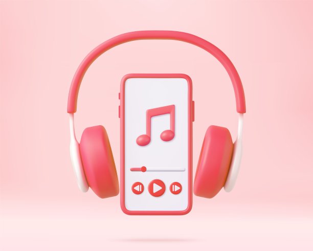 3d耳机和智能手机图片下载